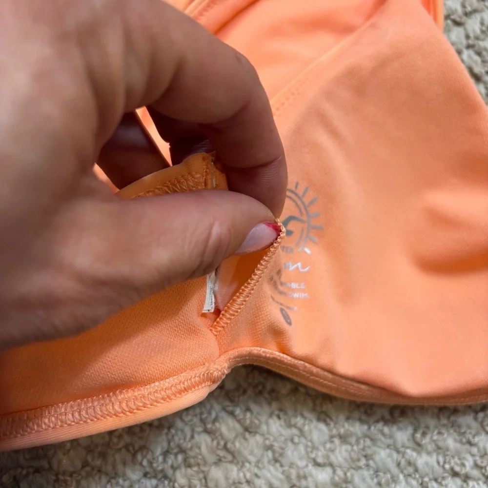 Ladies Hollister Swim Light Orange Textured Bikini‎ Swim Suit Size Small
